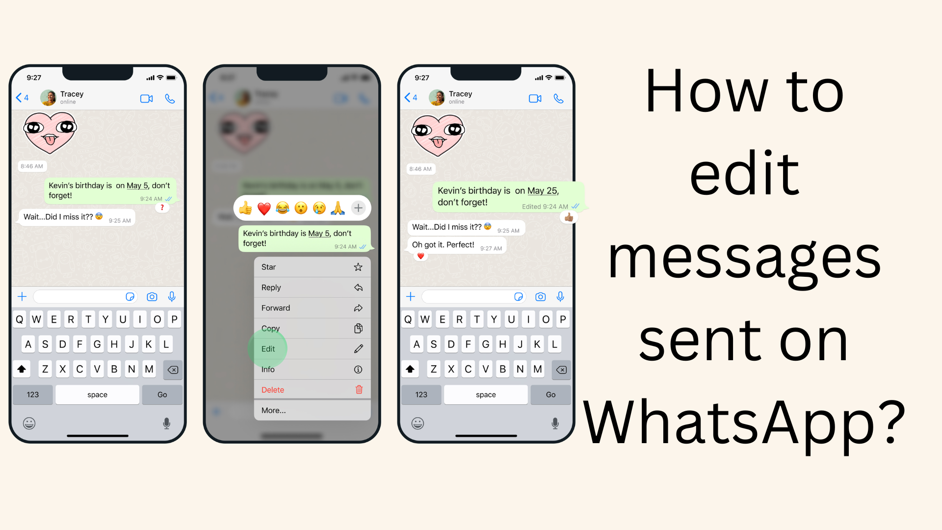 How to edit messages sent on WhatsApp?